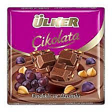 ÜLKER FINDIK ÜZÜM SÜTLÜ ÇIKOLATA 60 GR