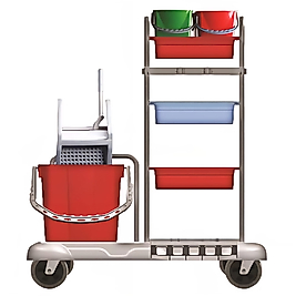 Kat Hizmet Arabası Çift Kovalı Plastik