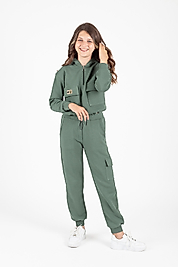 Kız Çocuk Kapüşonlu Kışlık & Mevsimlik Eşofman Takım, Alt-üst 2'li Takım 11-14 Yaş