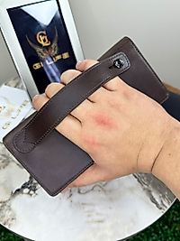Paris 2028 El Tutmalı Telefon Bölmeli Cüzdan Unisex Kahve Renk