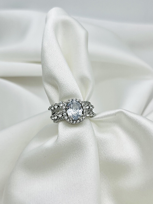 Çelik Silver Açık Mavi Baget Yüzük