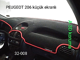 Peugeot 206 Küçük Ekranlı Konsol Torpido 3D Koruma