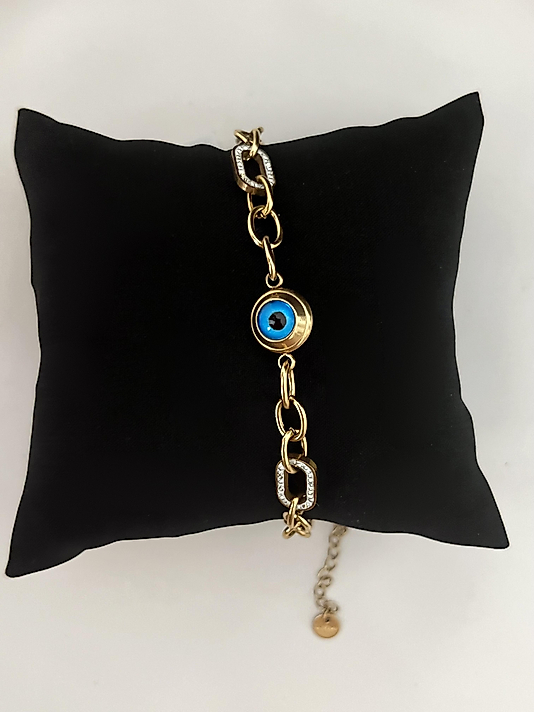 Çelik Nazar Boncuklu Bileklik