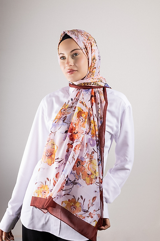 Digital Soft Şal Pastel Çiçek Desen