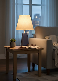 Üçgen Konik Lacivert Abajur AB048