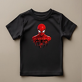 Spider Man Baskılı Normal Kalıp  Çocuk Tişört