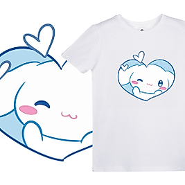 Cinnamoroll Kalp Tasarım Baskılı Çocuk Tişört
