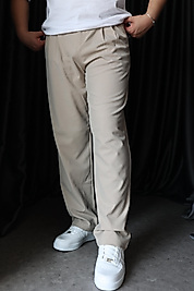 Kumaş Baggy Bej Pantolon