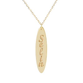 Kişiye Özel 14K Altın Kaplama Dikey İsim Kolye