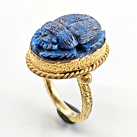 ANTİK MISIR LAPİS LAZULİ SCARAB BOK BÖCEĞİ YÜZÜK