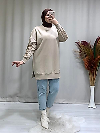 Kadın kol detaylı tesettür sweat