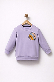 Kız Çocuk 1-4 Yaş Smile Nakışlı Sweat Lila