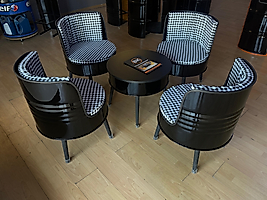 Varil Koltuk Bella 4 Koltuk 1 Sehpa Siyah