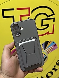 İphone 16 Plus Kartlıklı Standlı Deri Telefon Kılıfı