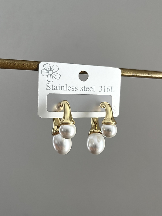 Çelik 2’li İnci Serisi Küpe