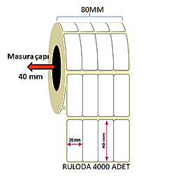 40X20 MM YANYANA 4LÜ TERMAL ETİKET 4000 Lİ SARIM