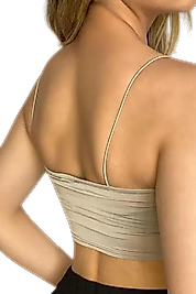 Askılı Crop Bluz-BEJ