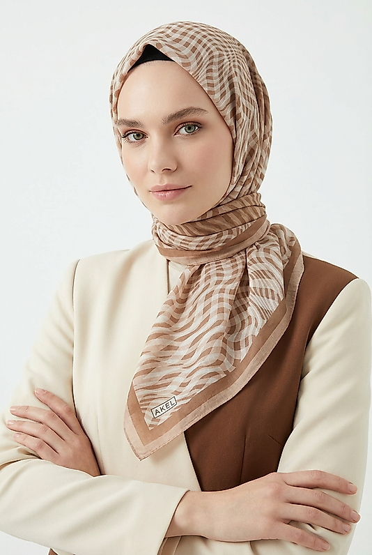 Spring Eşarp Çizgili Oval Çizgili Desen