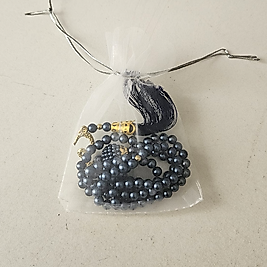 Lacivert Tül Keseli Tesbih