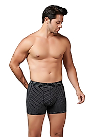 Gümüş 3114 Erkek Likralı Çizgili Boxer Siyah