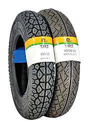 TDT TYRES 350-10 VE 90/90-12 TL (TUBELESS - DUBLEKS) LASTİK TAKIMI AFRİCANWHİS