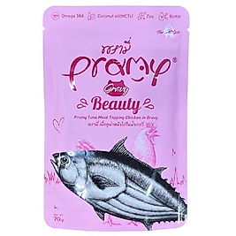 Pramy Beauty Sos İçinde Ton Balıklı Ve Tavuklu Yetişkin Kedi Maması 70G
