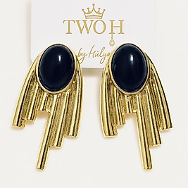 Mango Siyah Taşlı Küpe