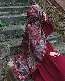 PAMUKLU ETNİK DESEN ŞAL- BORDO