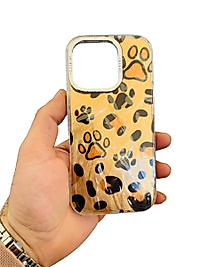 İphone 16 Pro Leopar Pati Desenli Telefon Kılıfı