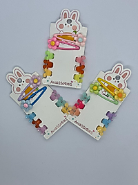 Mandallı ve Çıtçıtlı Çiçekli Toka Seti 8'li