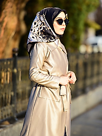 Elboyama Motif Desenli Twill İpek Eşarp