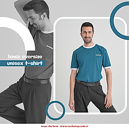 Rock Step Basic Petrol Mavisi Oversize T-Shirt