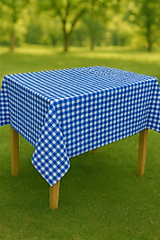 Masa Örtüsü & Piknik Örtsü -Raşel Kumaş 120 cm X 160 cm -Kare Desenli