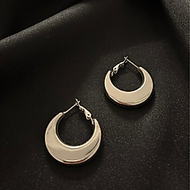 Vintage Model Halka Silver Çelik Küpe