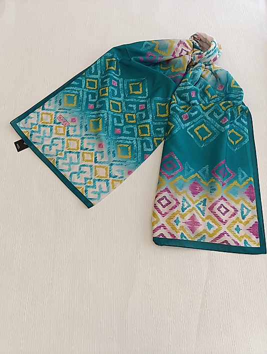 DESENLİ POLYESTER ŞAL kare desen Ebat 75 x185