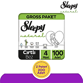 Sleepy Natural Bebek Bezi 4 Numara 100'lü (200 Adet)