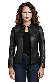 Azalea Hakiki Deri Siyah Kadın Ceket
