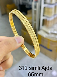 3 adet 6.5cm komple simli ajda bilezik