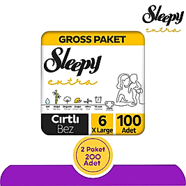 Sleepy Extra Bebek Bezi 6 Numara 100'lü (200 Adet)