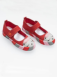 Kırmızı Simli Kedi Kız Sneaker Babet 06