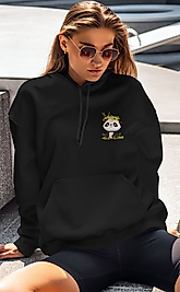 Doğa Taçlı Panda Unisex Kapşonlu Sweatshirt