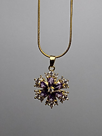 Jade'm Gold Çelik Mor Kartanesi Kolye