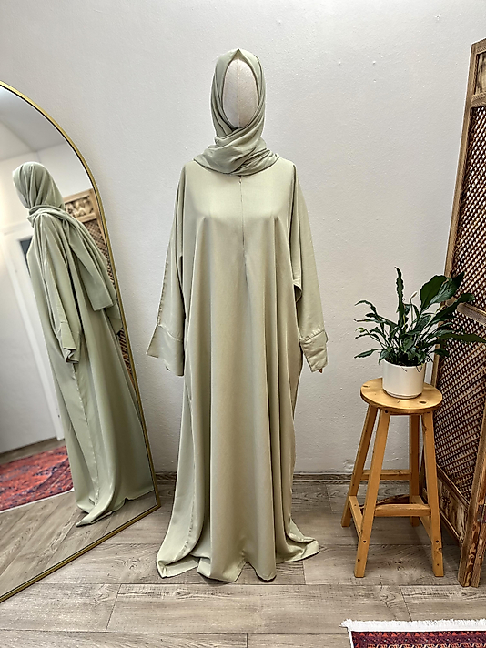 Mint Abaya Kol Keten Ferace