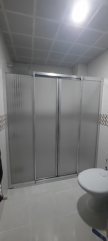 180cm ile 200cm arası 2 sabit 2 sürgülü parlak profil mika duşakabin