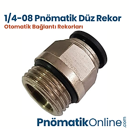 1/4-8 mm Pnömatik Düz Rekor