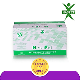 Haspet Lateks Pudralı Muayene Eldiveni (M) 100'lü