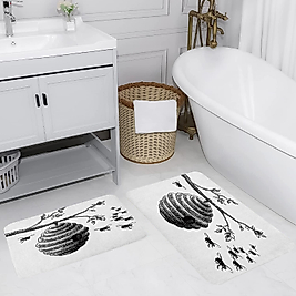 Rovigo Home Dijital Baskı Yıkanabilir Kaymaz 2 li Banyo Takımı