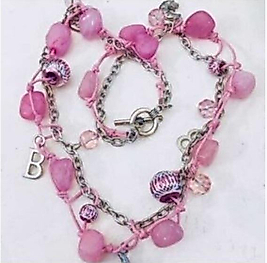 PEMBE KUVARS DOĞALTAŞLI KOLYE
