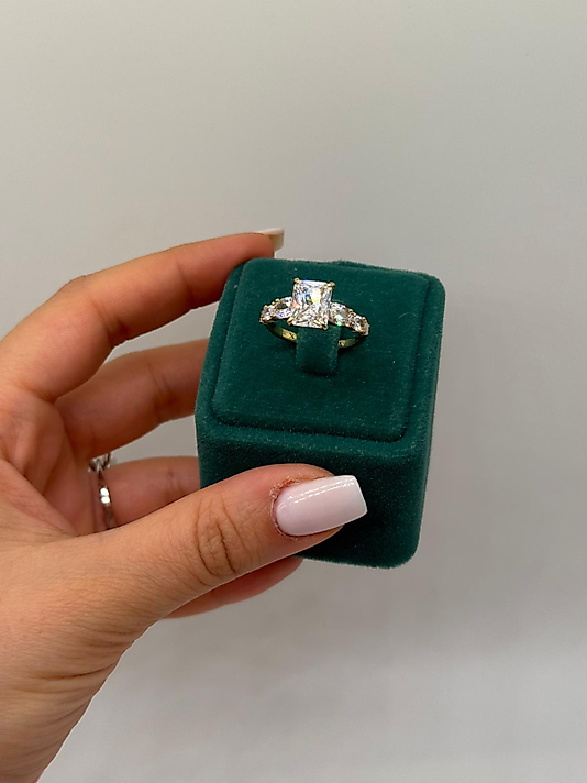 Özel Tasarım Kare Taş Xuping Yüzük