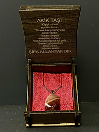 Akik Taşı Çelik Kolye